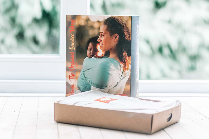 The image shows the packaging of the Hana Baby Standard Slings for newborns